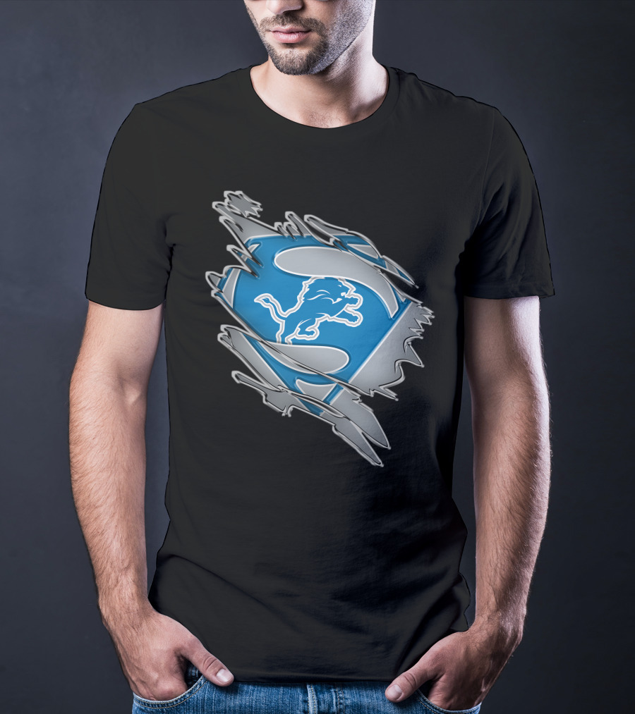 Detroit Lions Superman Logo Mashup T-Shirt