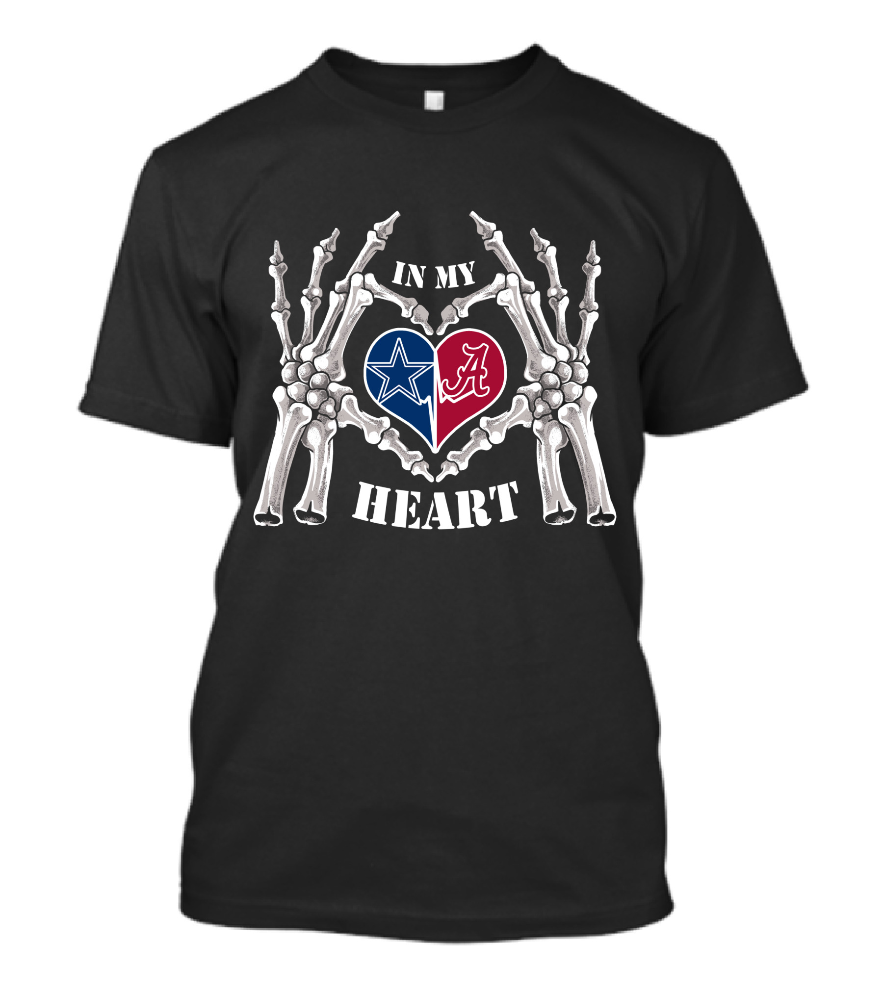 In My Heart Cowboys Alabama Skeleton Hands T-Shirt