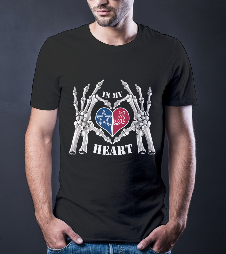 In My Heart Cowboys Alabama Skeleton Hands T-Shirt