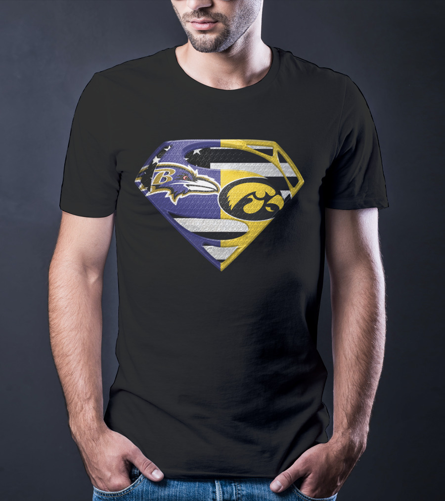 Baltimore Ravens Iowa Hawkeyes Super Logo Spm T-Shirt