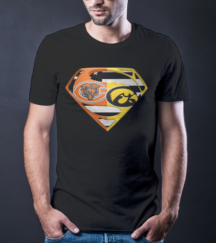 Chicago Bears Iowa Hawkeyes Superman Logo Spm T-Shirt