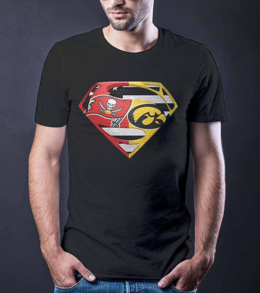 Tampa Bay Buccaneers Iowa Hawkeyes Superman T-Shirt