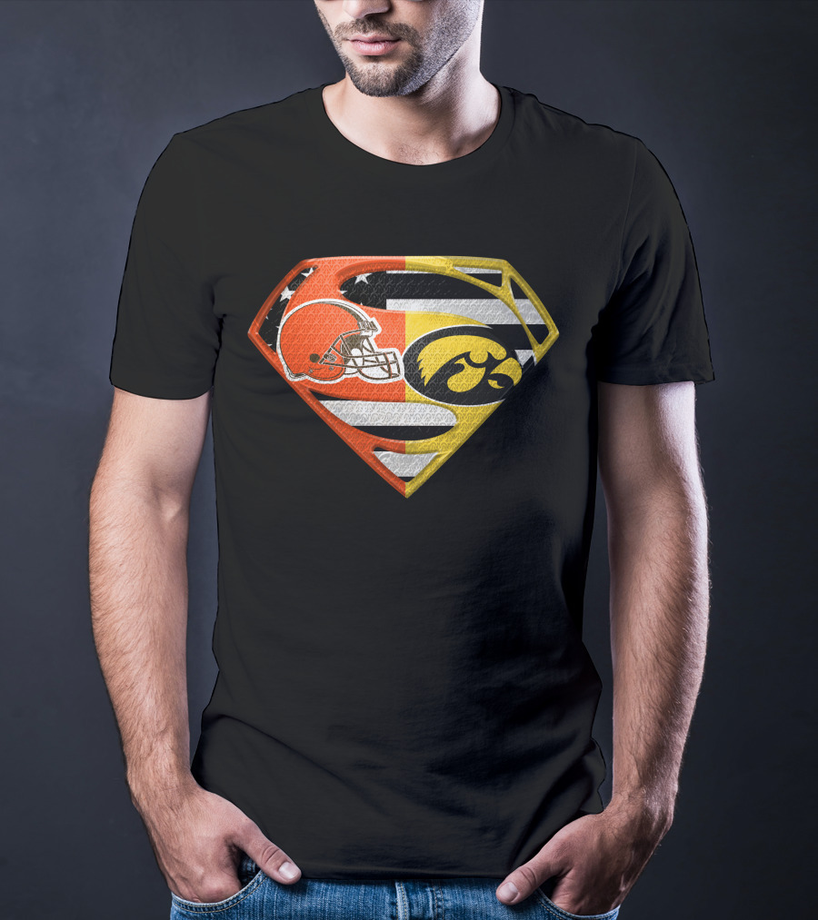 Cleveland Browns Iowa Hawkeyes Superman Logo Spm T-Shirt