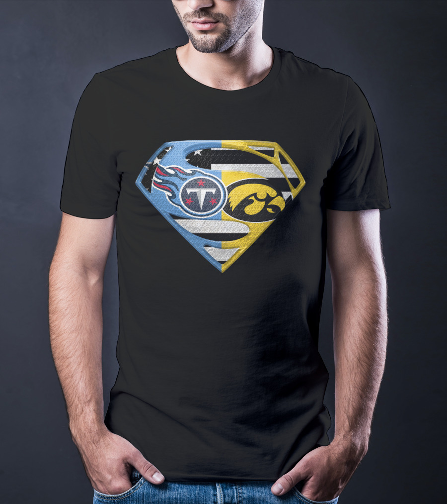 Superman Logo Mashup Titans Iowa Hawkeyes T-Shirt