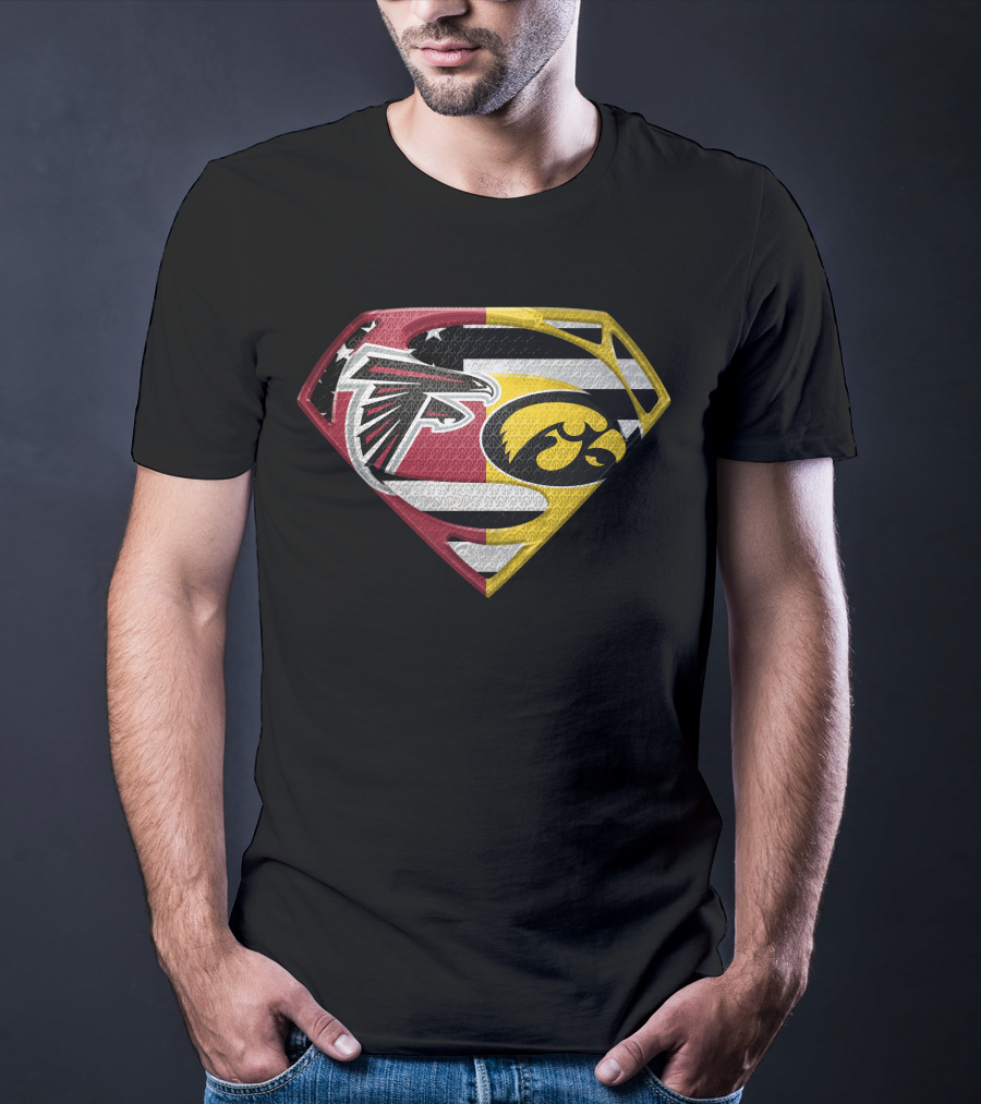 Atlanta Falcons Iowa Hawkeyes Superman Logo Fusion Spm T-Shirt