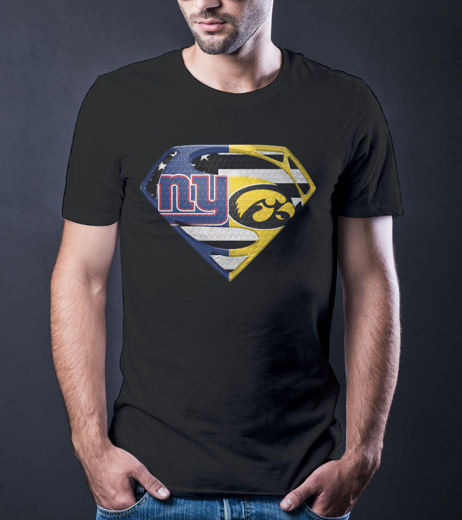 New York Giants Iowa Hawkeyes Superhero T-Shirt