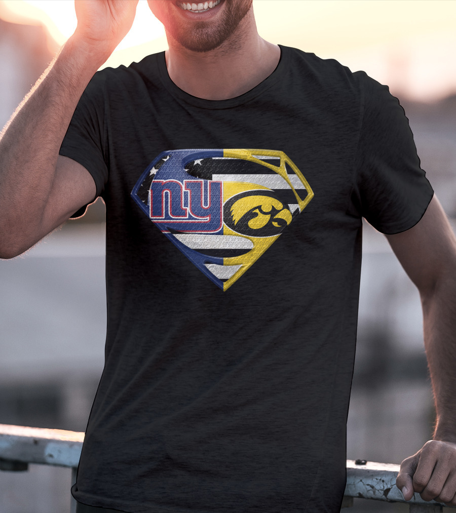 New York Giants Iowa Hawkeyes Superhero T-Shirt