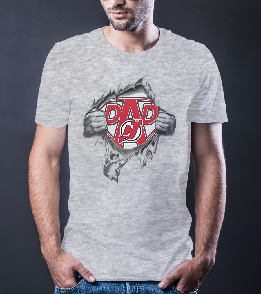 New Jersey Devils Super Dad Hero T-Shirt