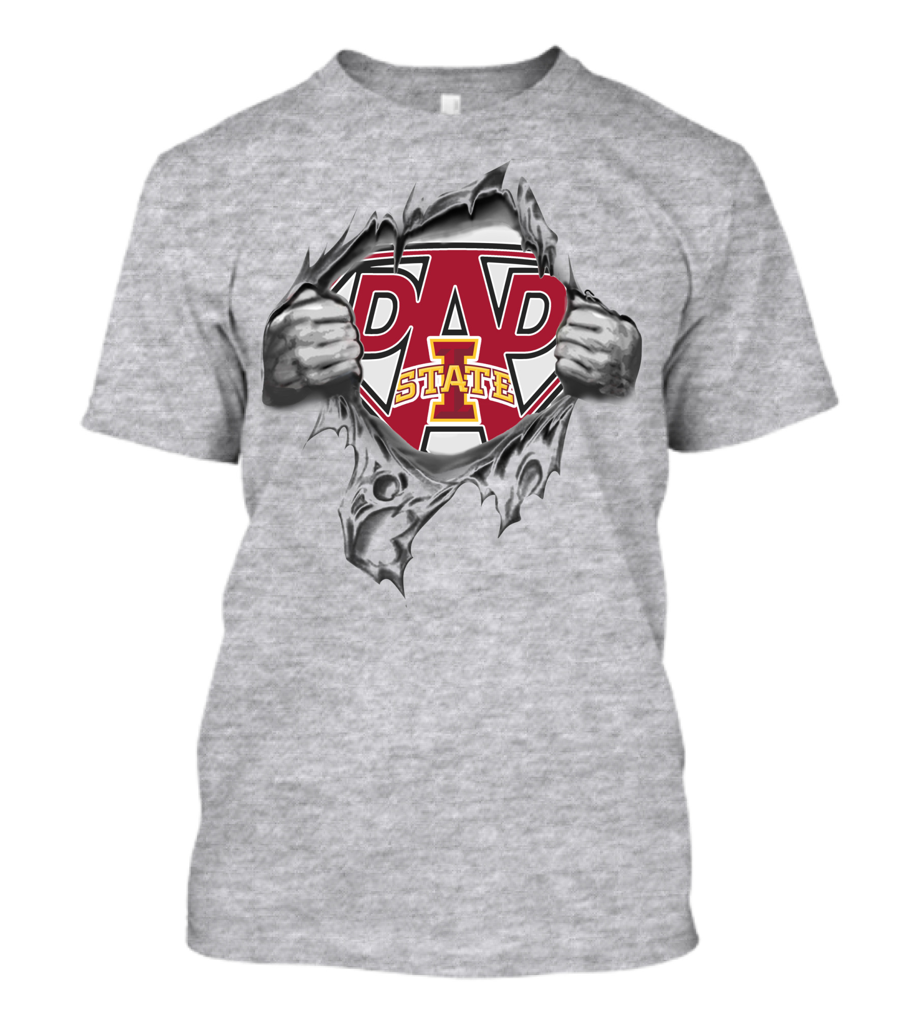 Iowa State Dad Superhero Emblem Suit T-Shirt