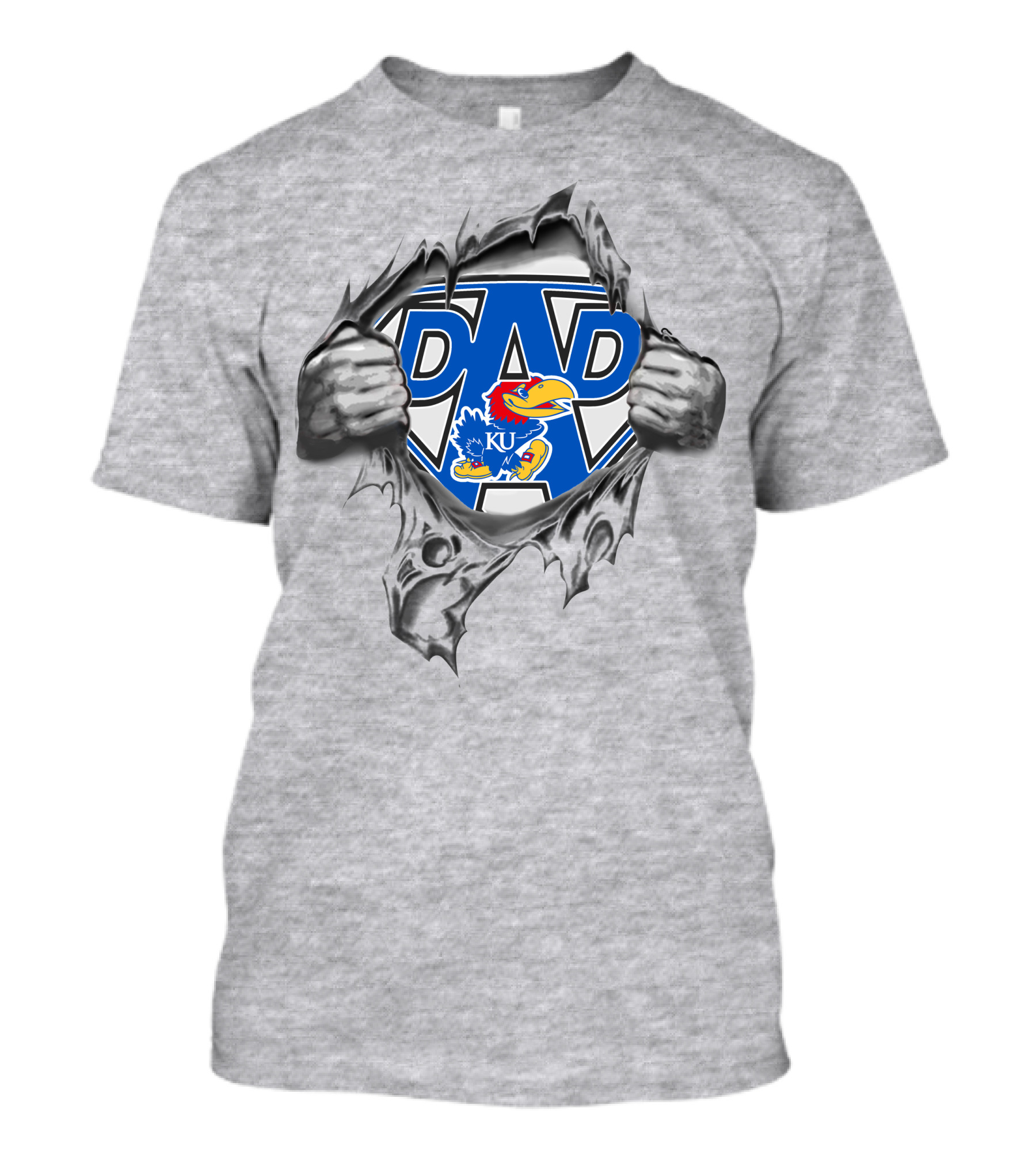 Kansas Jayhawks KU Super Dad Hero T-Shirt