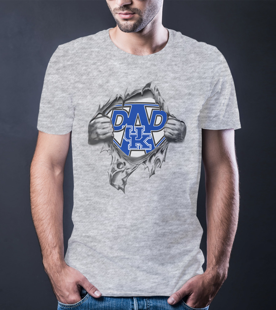 Kentucky Wildcats Dad Logo Superman Shield T-Shirt