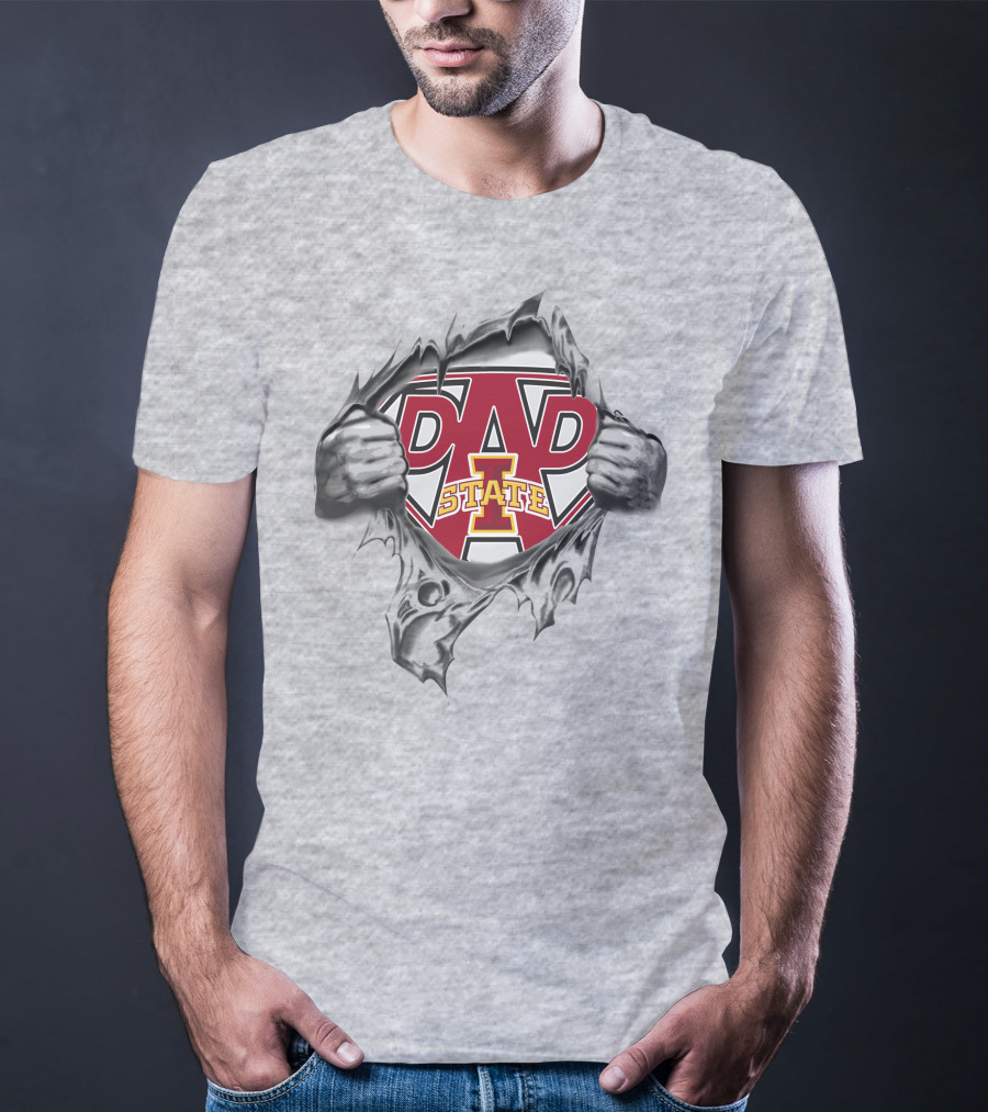 Iowa State Dad Hero Logo Torn T-Shirt