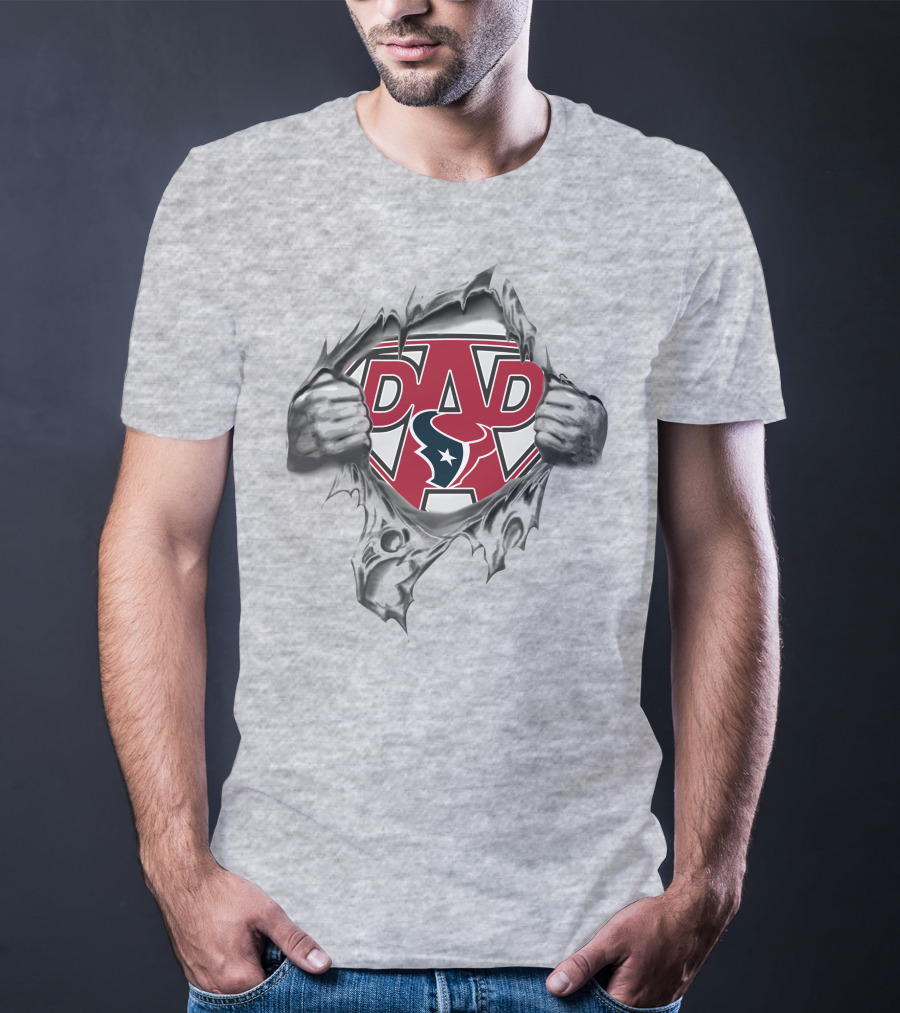 Dad Super Houston Texans Logo Hero T-Shirt