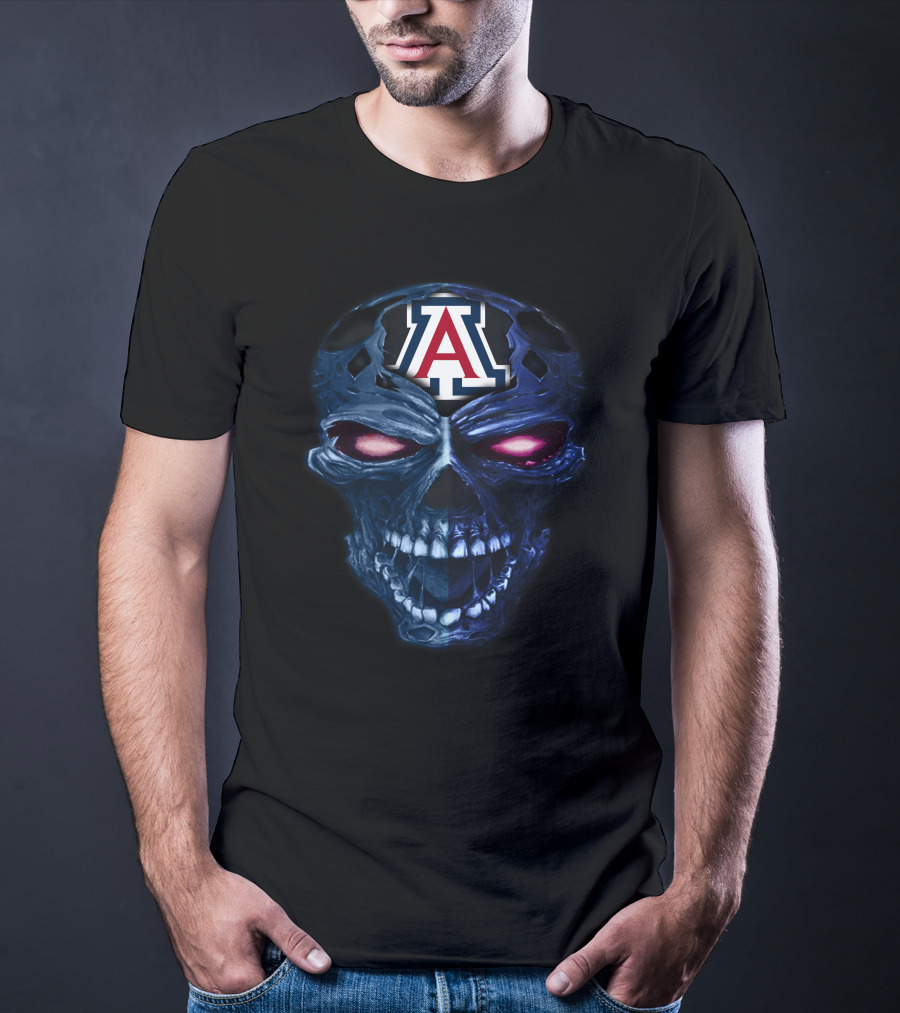 Arizona Wildcats Skull Logo Dark T-Shirt