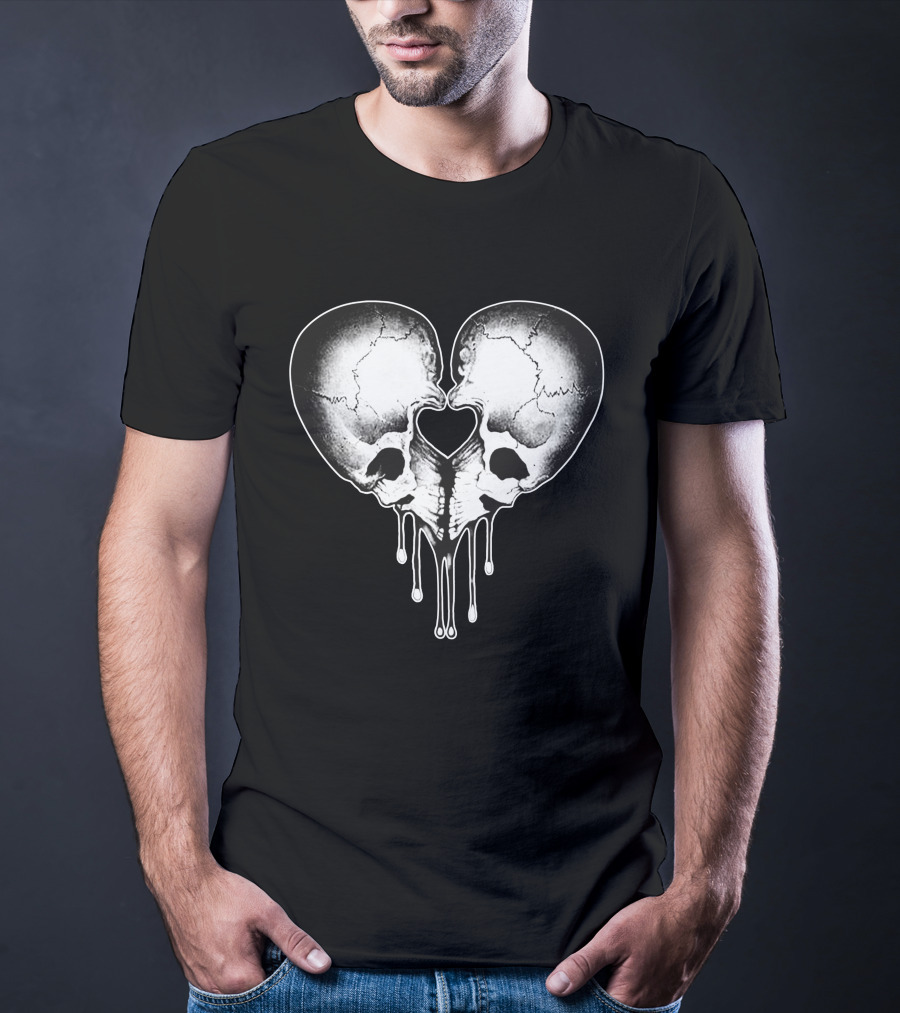Skulls Love Heart Melting Faces T-Shirt