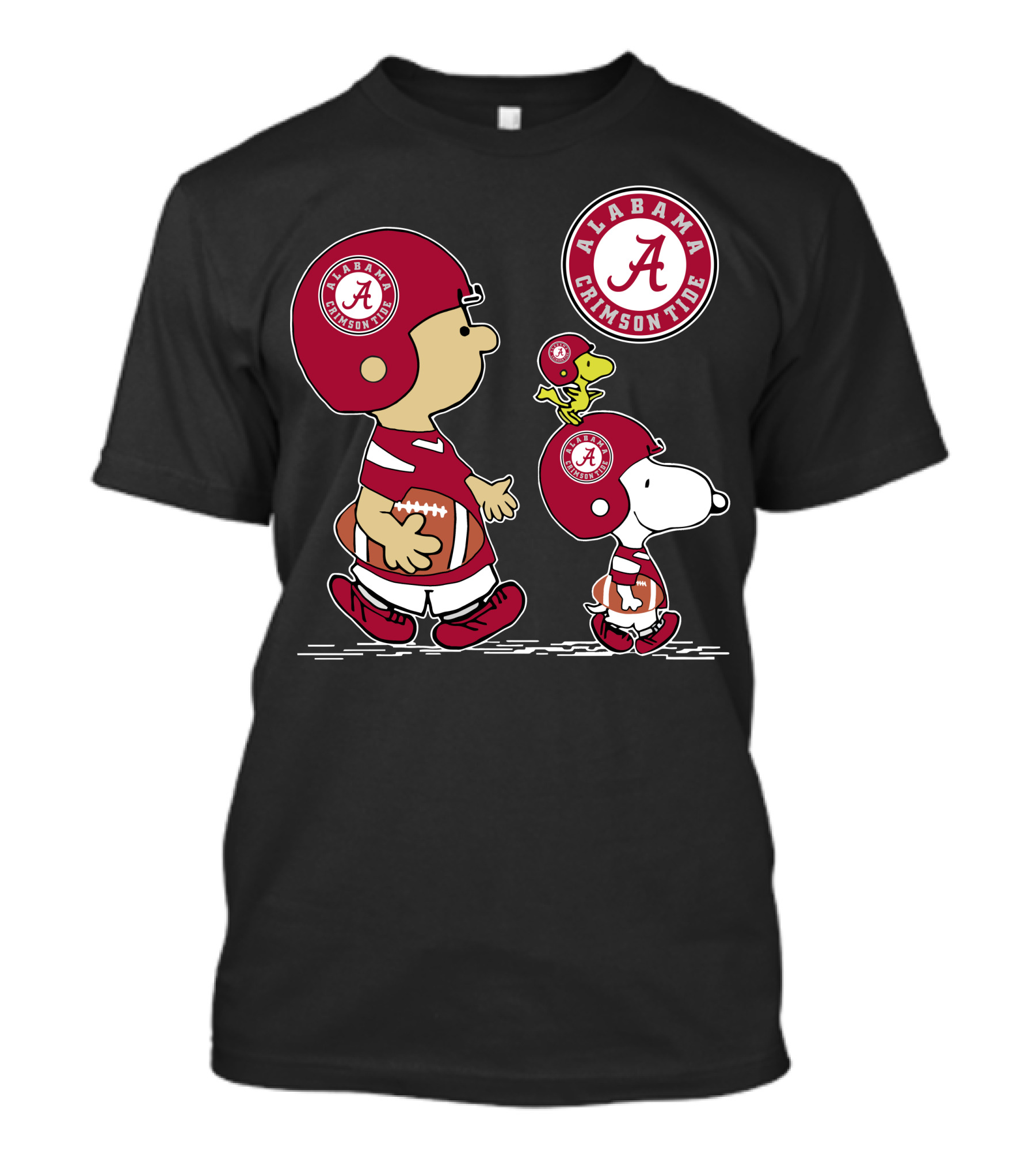 Alabama Crimson Tide Football Peanuts Characters Woodstock And Snoopy T-Shirt