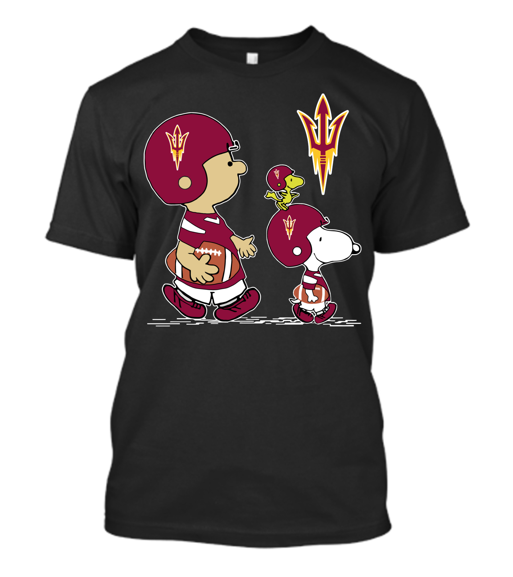 Arizona State Sun Devils Football Charlie Brown And Snoopy T-Shirt