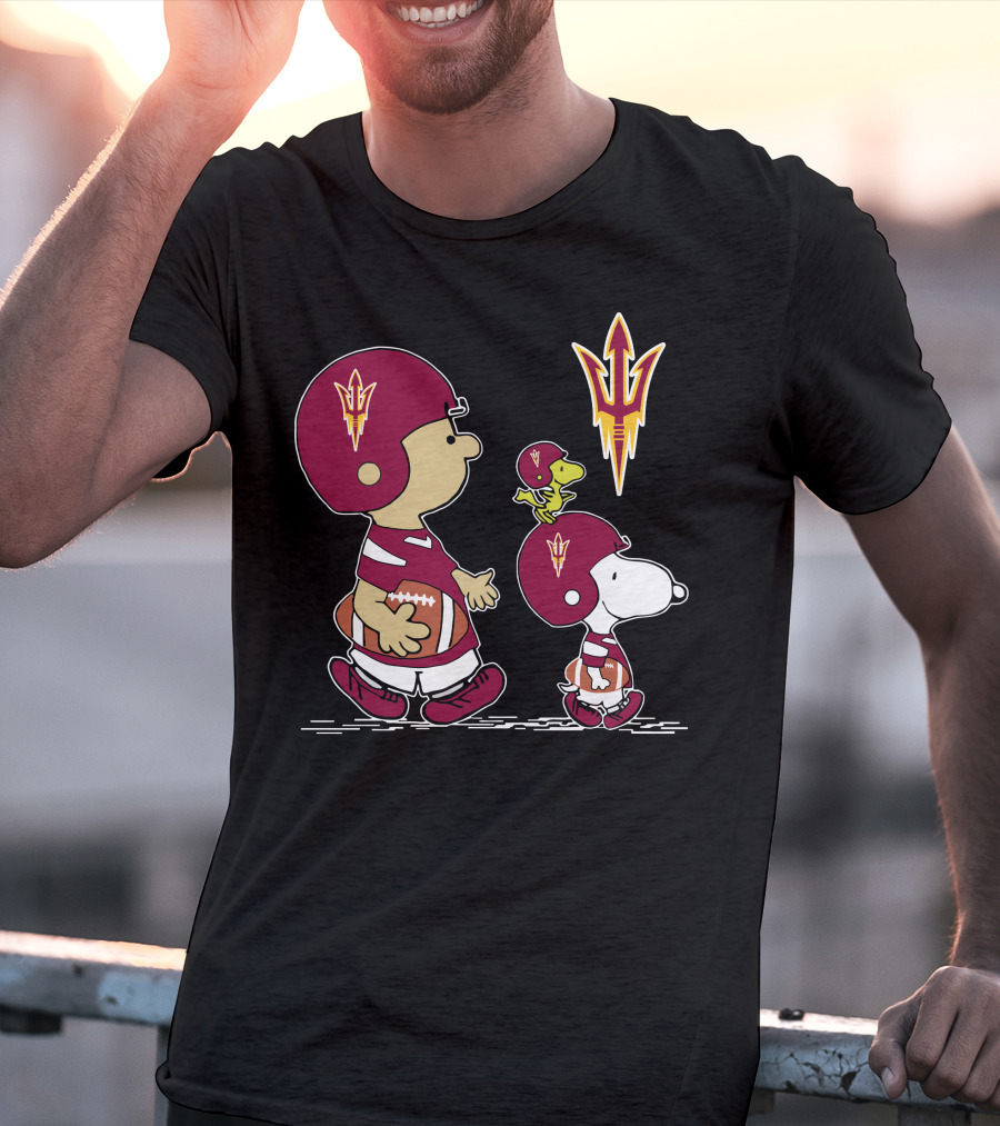 Arizona State Sun Devils Football Charlie Brown And Snoopy T-Shirt