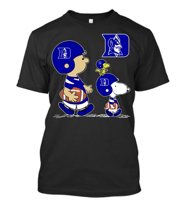 Duke Blue Devils Football Peanuts Characters Team T-Shirt