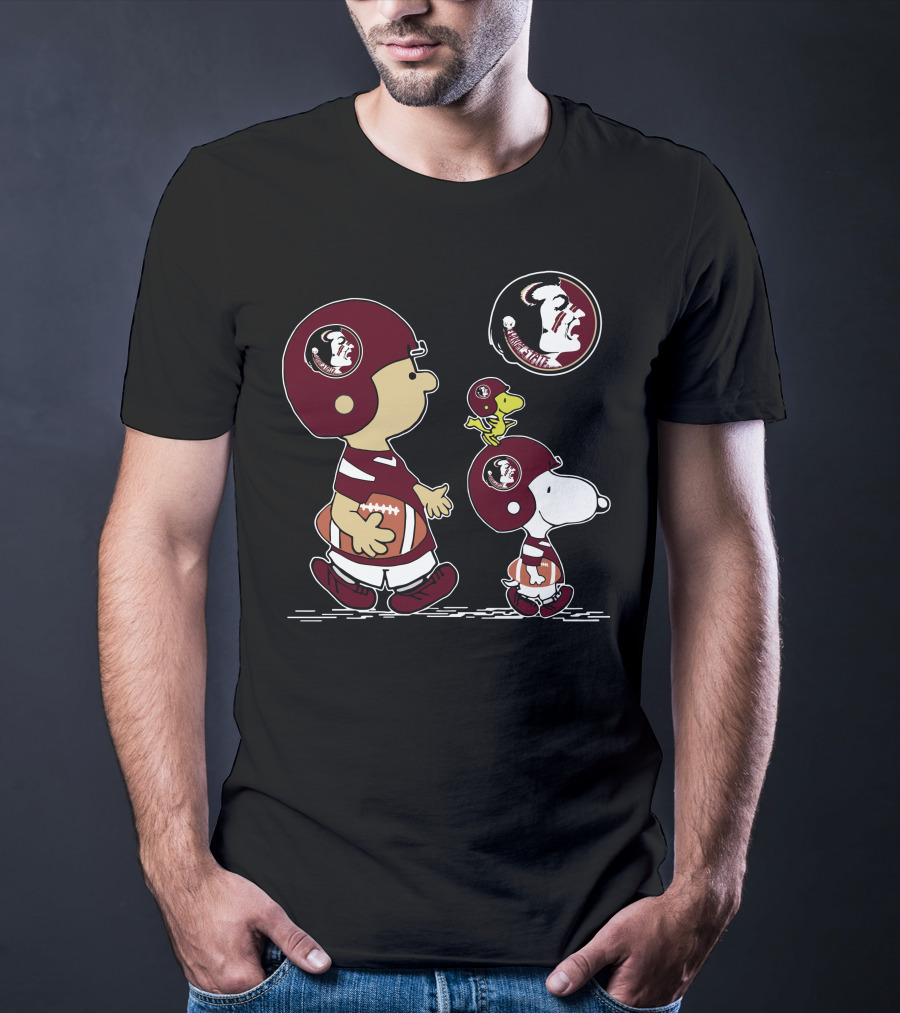 Florida State Seminoles Football Helmets Peanuts Characters T-Shirt