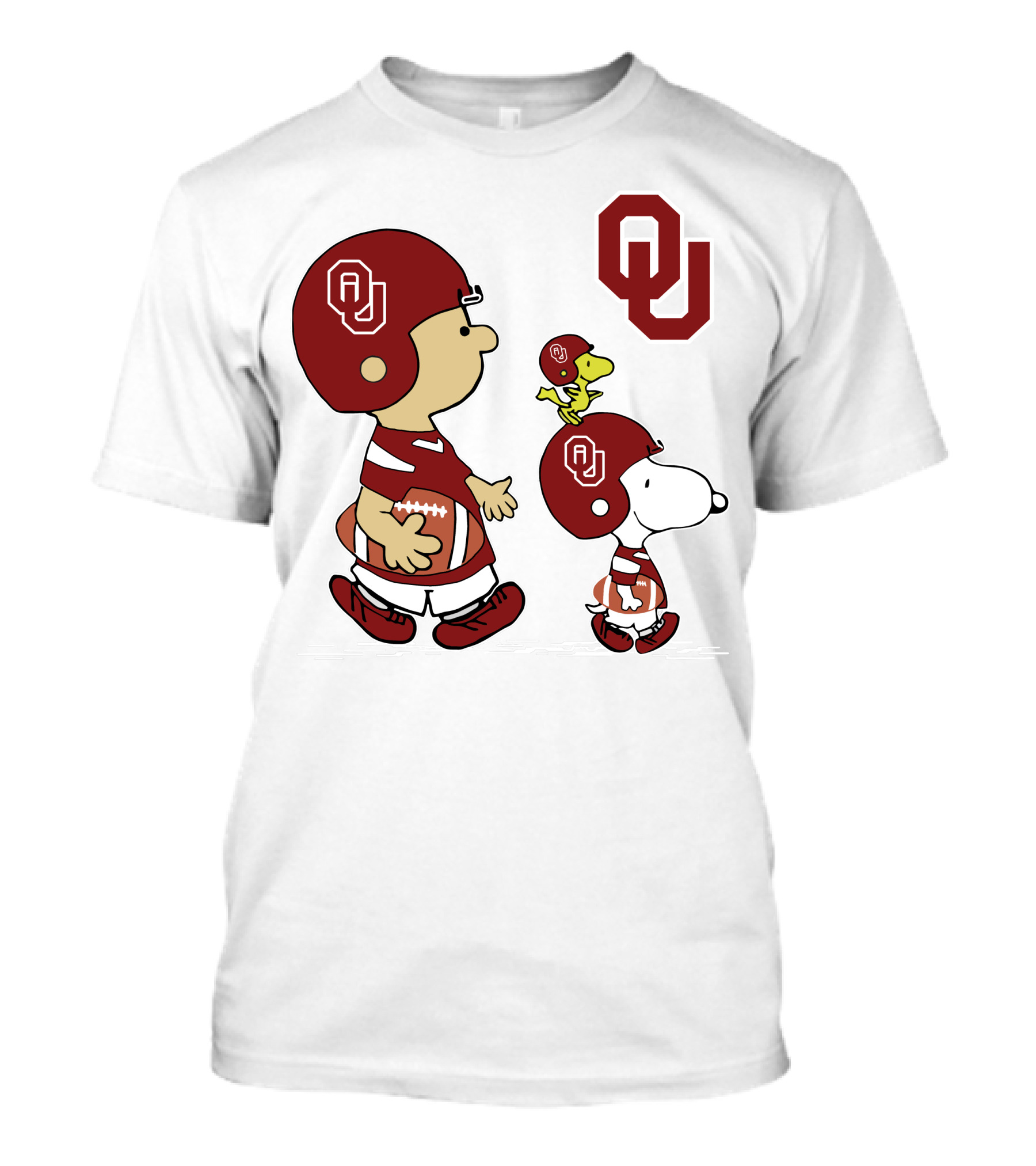 OU Sooners Football Characters With Helmets And Football T-Shirt
