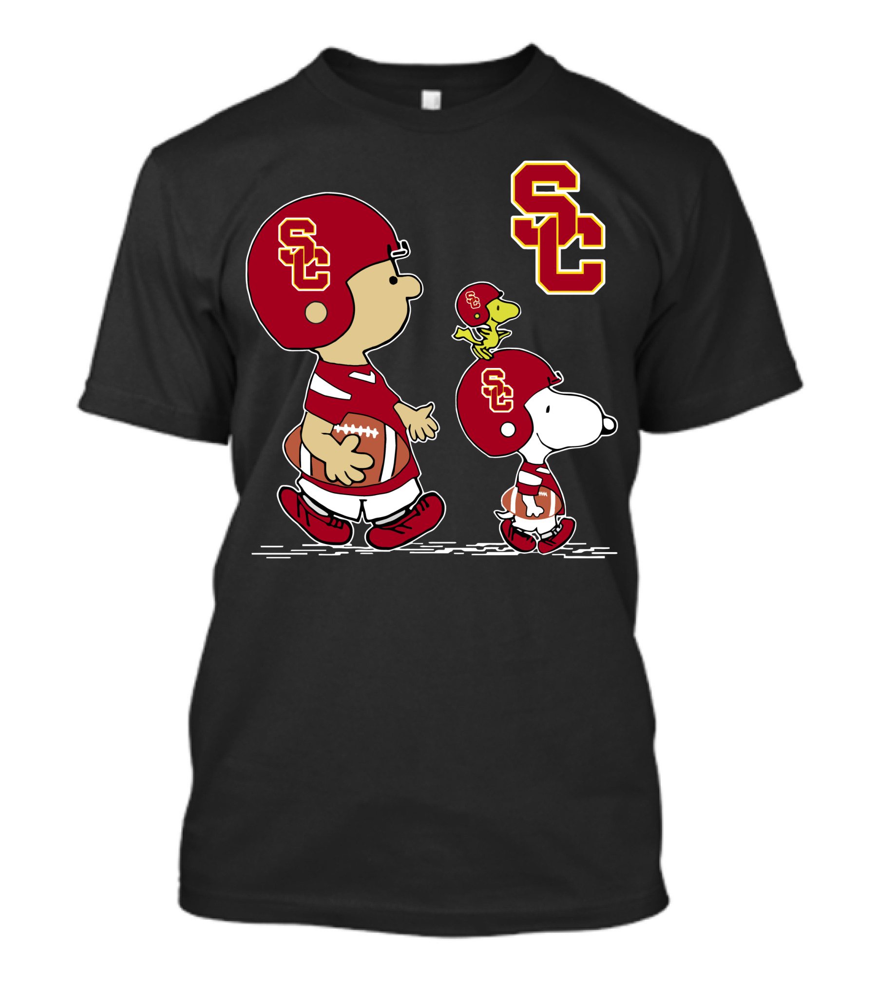 USC Trojans SC Football Characters In Helmets T-Shirt