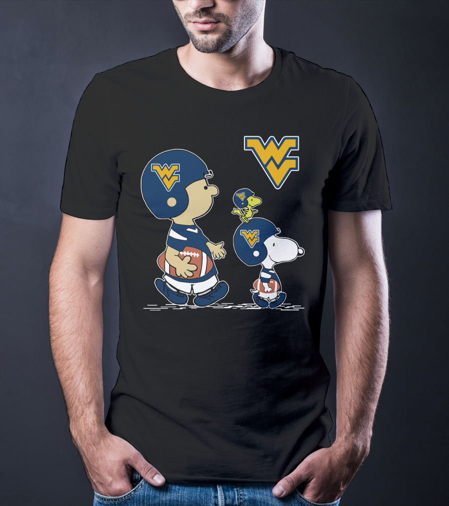 West Virginia Mountaineers Peanuts Football Characters T-Shirt