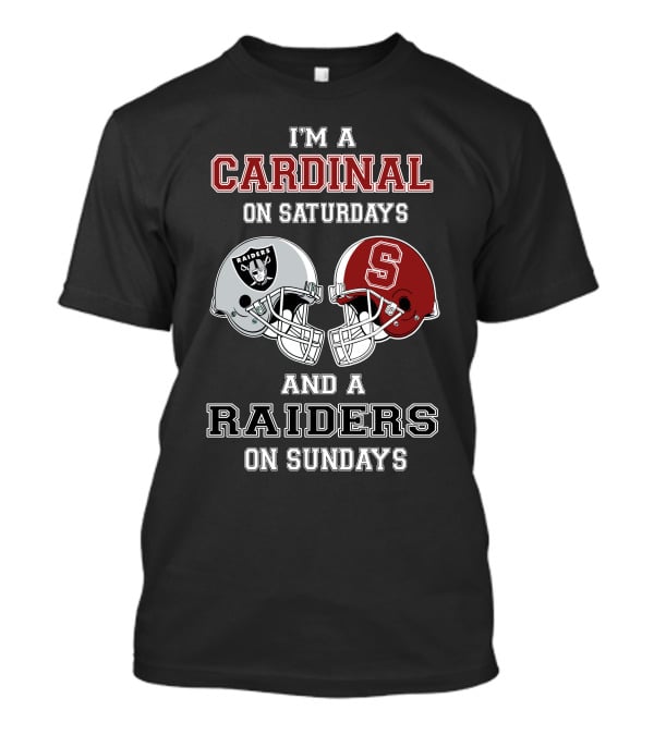 I'm A Cardinal On Saturdays And A Raiders On Sundays Helmet T-Shirt