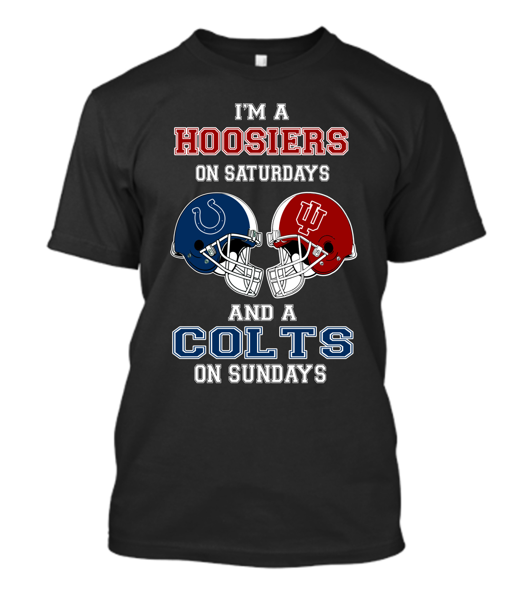 Hoosiers Saturdays Colts Sundays Football Helmets T-Shirt