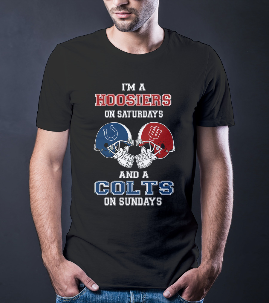 Hoosiers Saturdays Colts Sundays Football Helmets T-Shirt