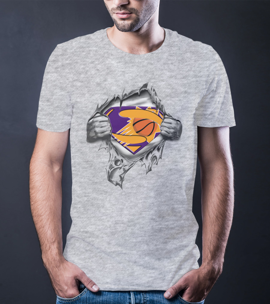 Phoenix Suns Superman Basketball Logo Rip T-Shirt