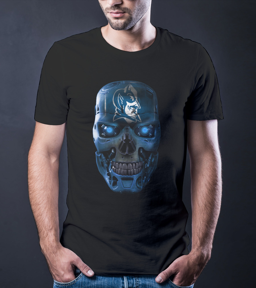 Blue Devils Skull Robot Face T-Shirt