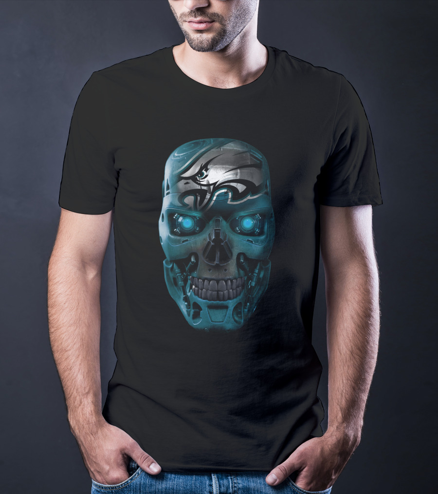 Skull Eagles Cyborg Metallic Glow T-Shirt