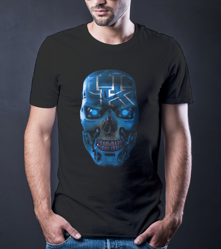 SKULL UK KENTUCKY WILDCATS BLUE METALLIC FACE T-Shirt