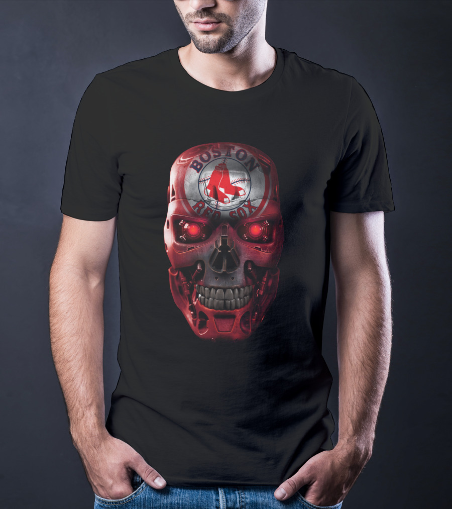 Boston Red Sox Skull Terminator T-Shirt