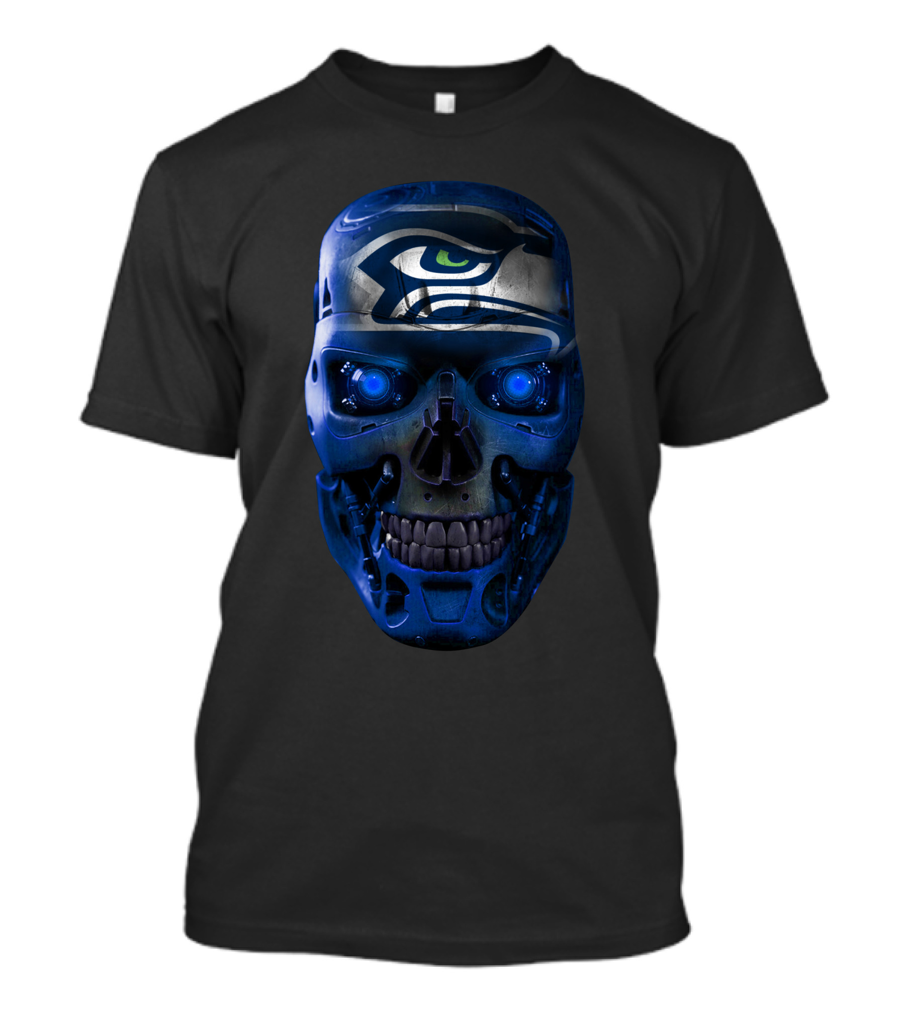 Seahawks Skull Robot Futuristic T-Shirt
