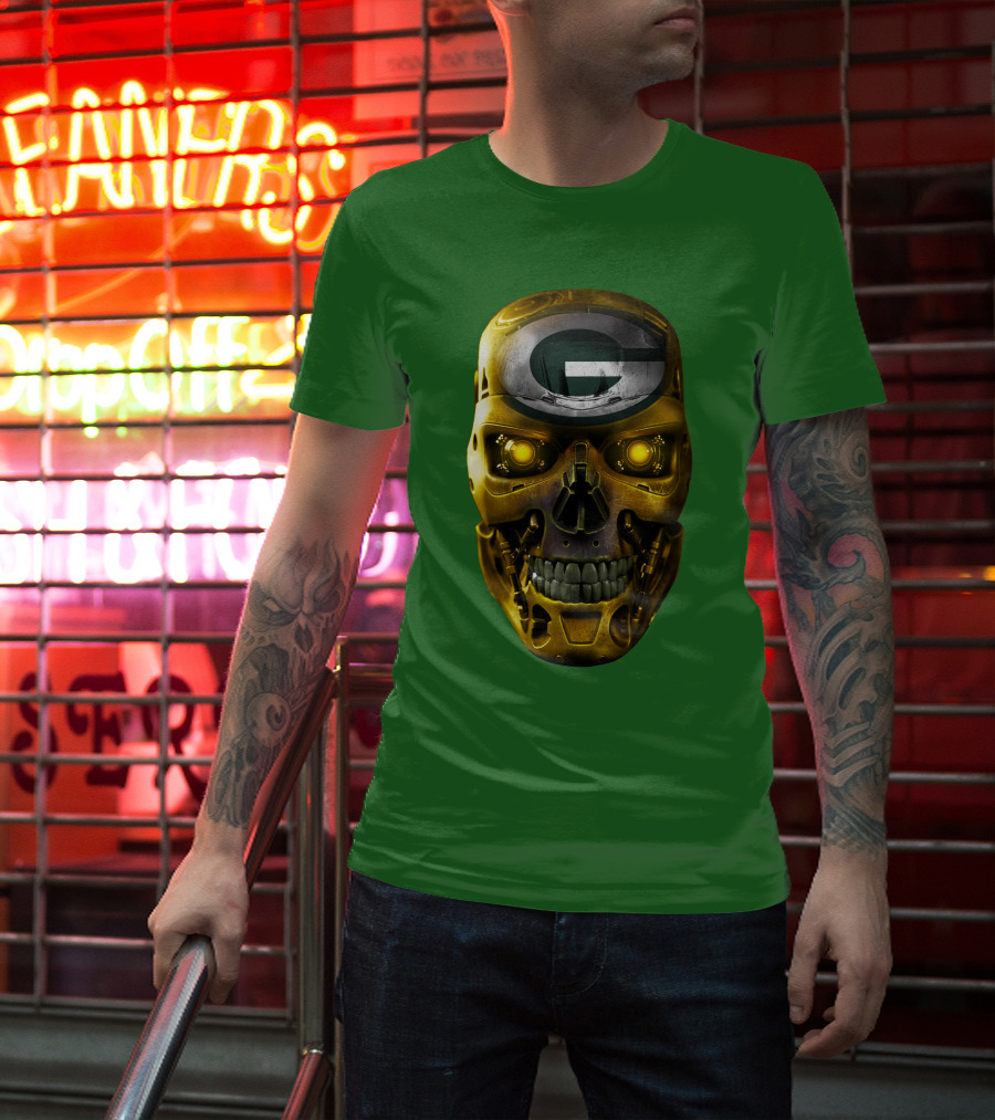 SKULL PACKERS WITH GREEN BAY FACEPLATE T-Shirt