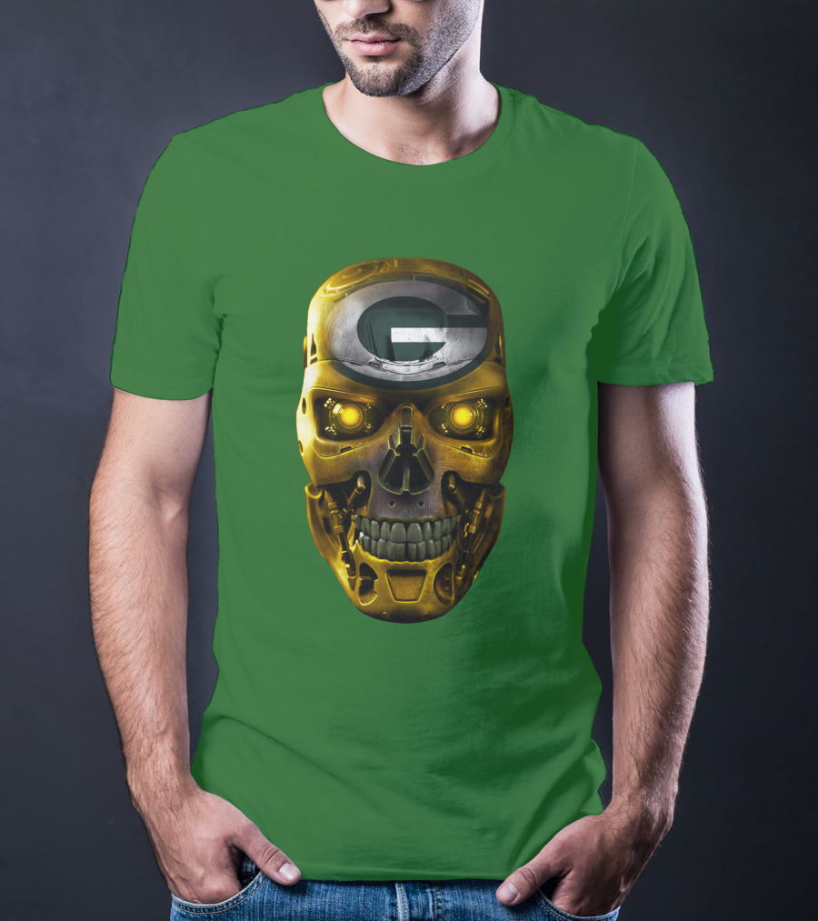 SKULL PACKERS WITH GREEN BAY FACEPLATE T-Shirt