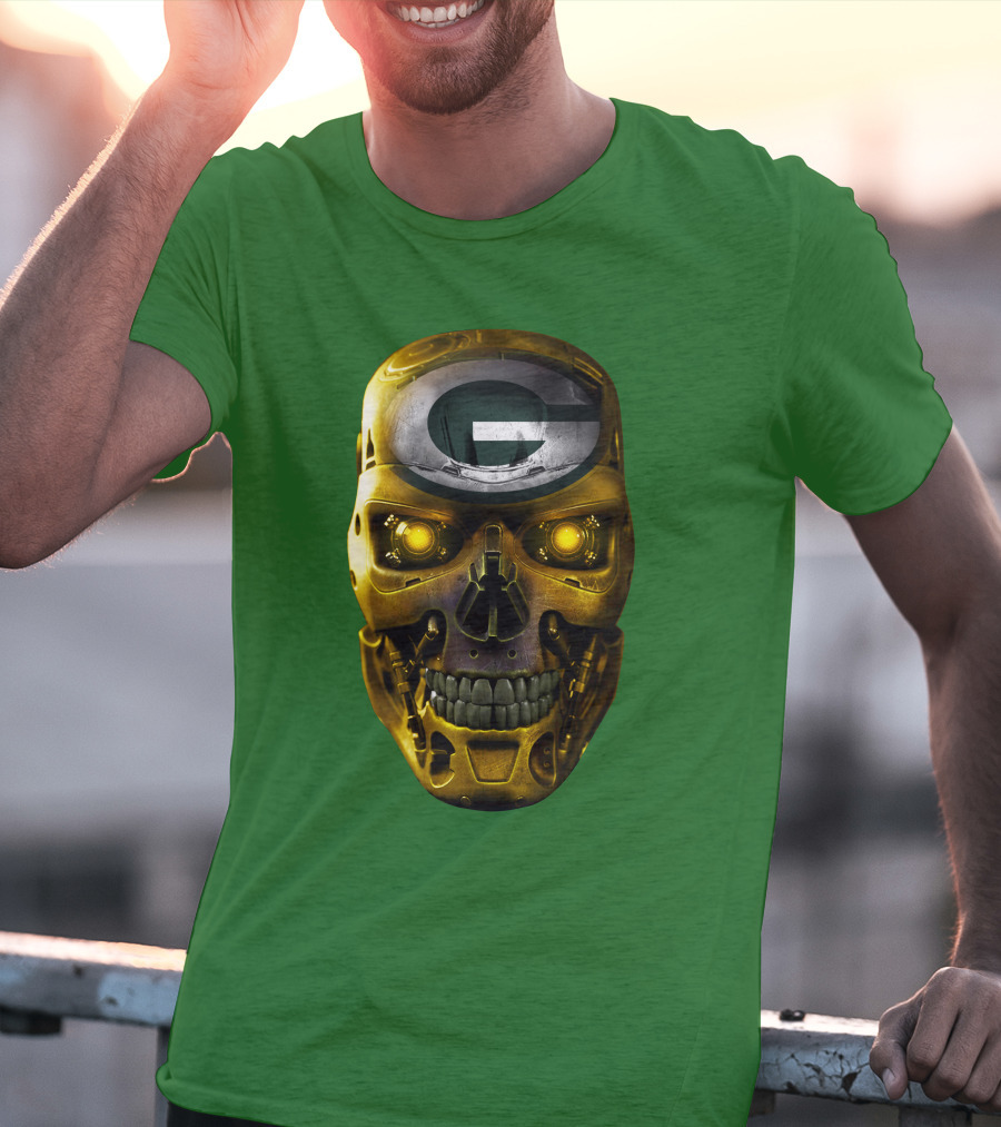 SKULL PACKERS WITH GREEN BAY FACEPLATE T-Shirt
