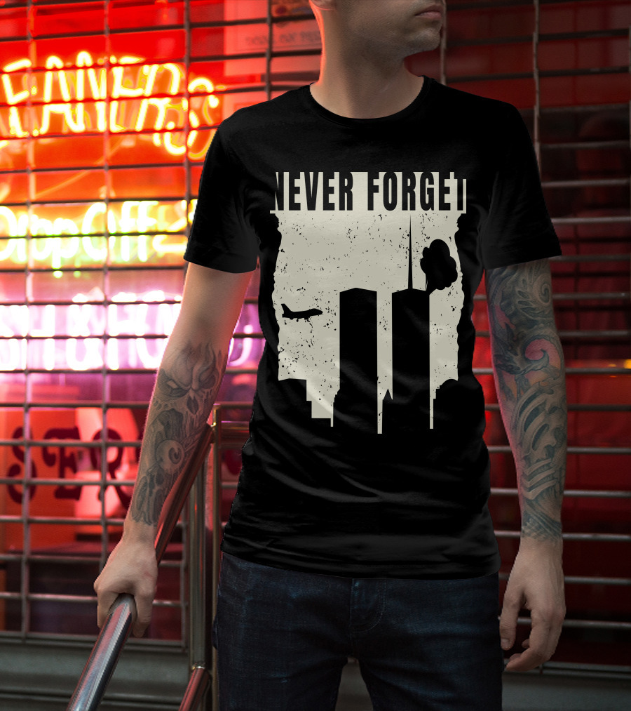 Never Forget 11Th Attacks Twin Towers Memorial T-Shirt