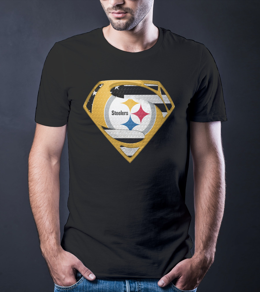 Steelers Superman Logo Shield Emblem Steelers Crest T-Shirt