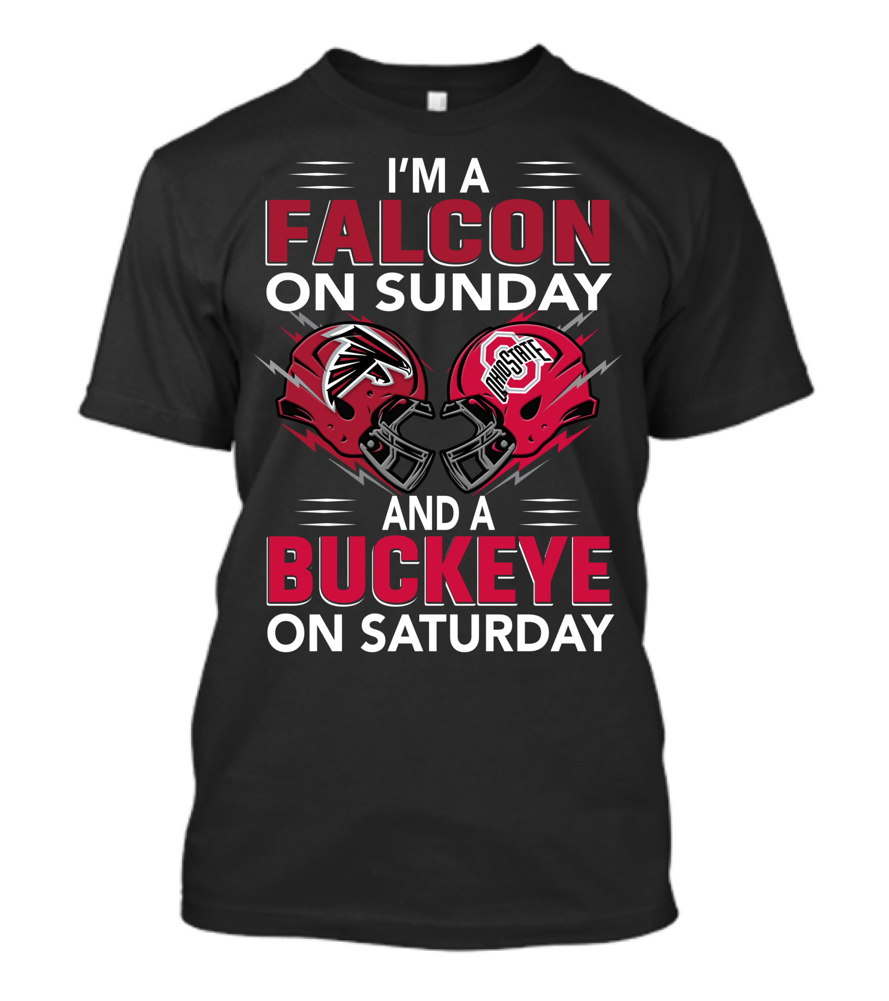 I'm A Falcon On Sunday And A Buckeye On Saturday Football Fan Helmet T-Shirt