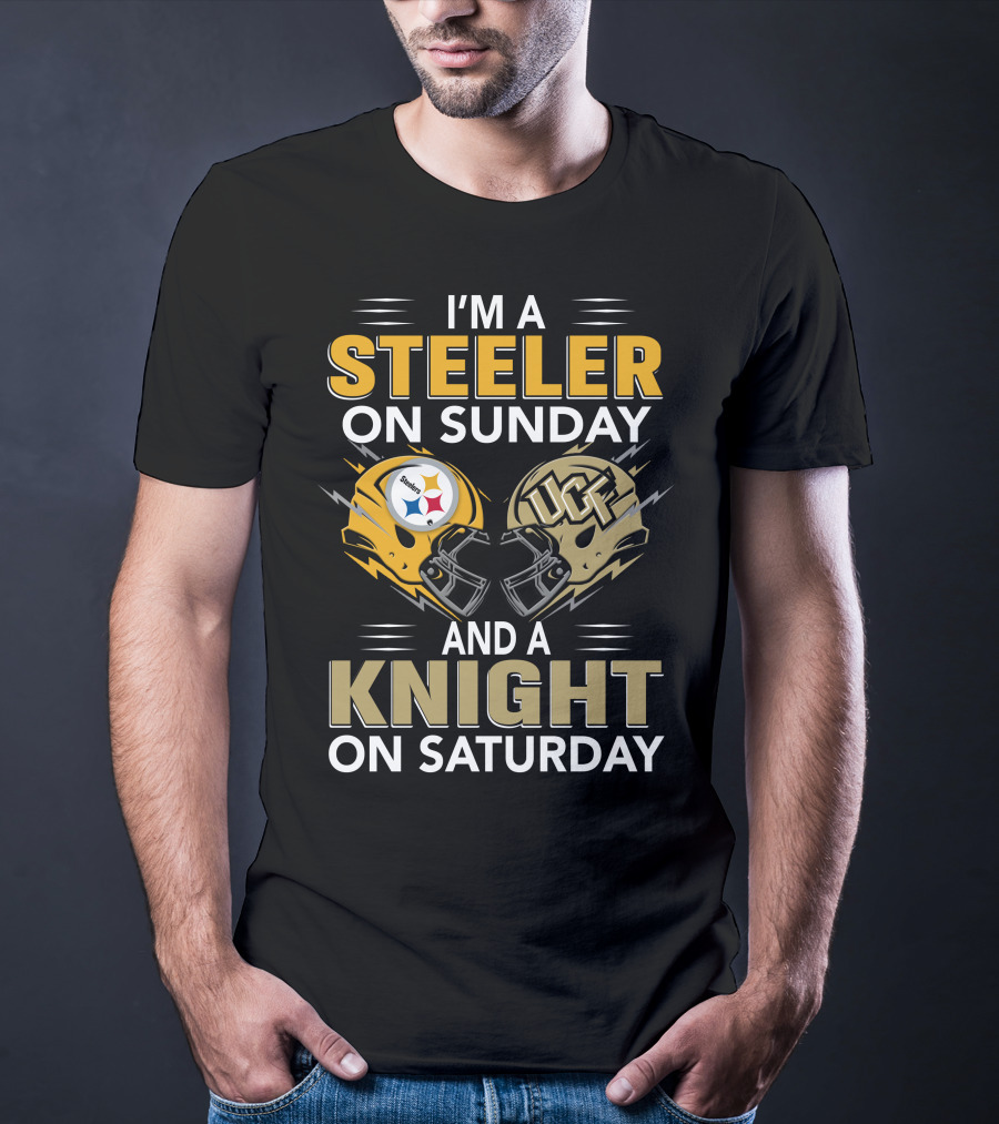 I'm A Steeler On Sunday And A Knight On Saturday Ucf Football Fan Gear T-Shirt