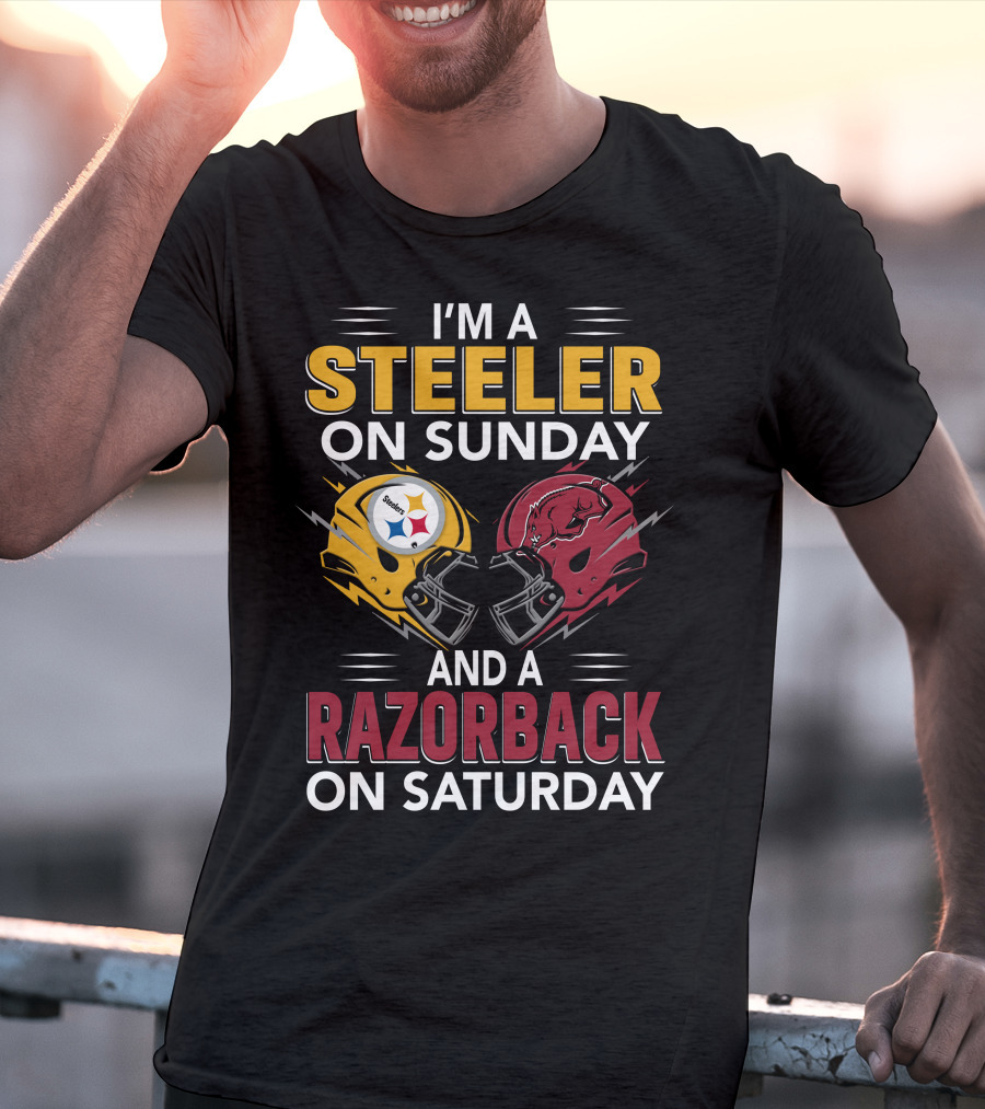 I'm A Steeler On Sunday And A Razorback On Saturday T-Shirt