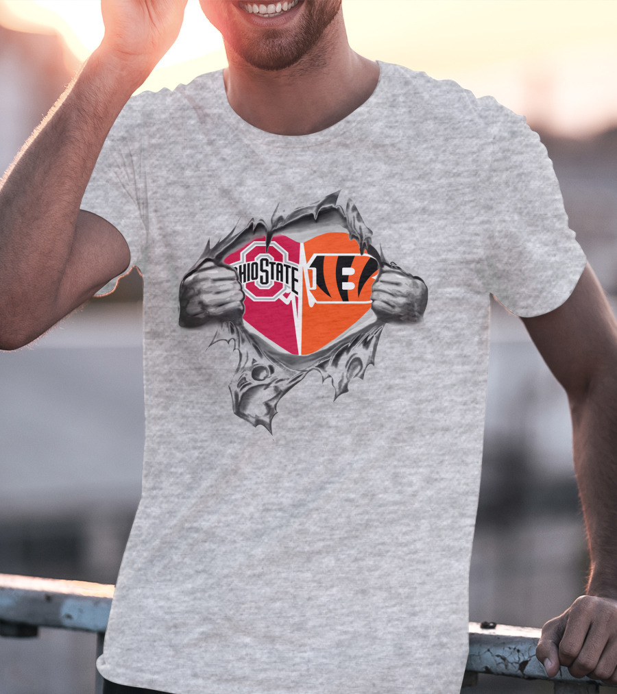 Ohio State Buckeyes Cincinnati Bengals Heart T-Shirt