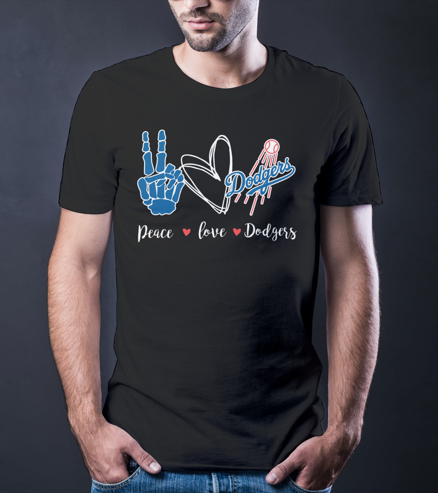 Peace Love Dodgers Dodgers T-Shirt