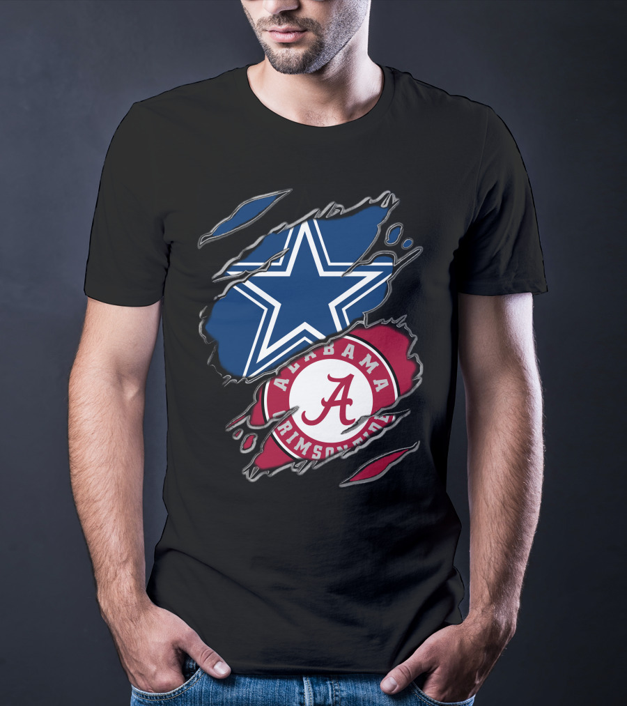 Dallas Cowboys Star Alabama Crimson Tide Crimson And White T-Shirt