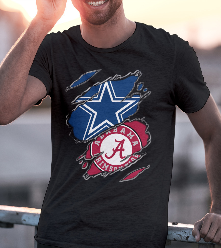 Dallas Cowboys Star Alabama Crimson Tide Crimson And White T-Shirt