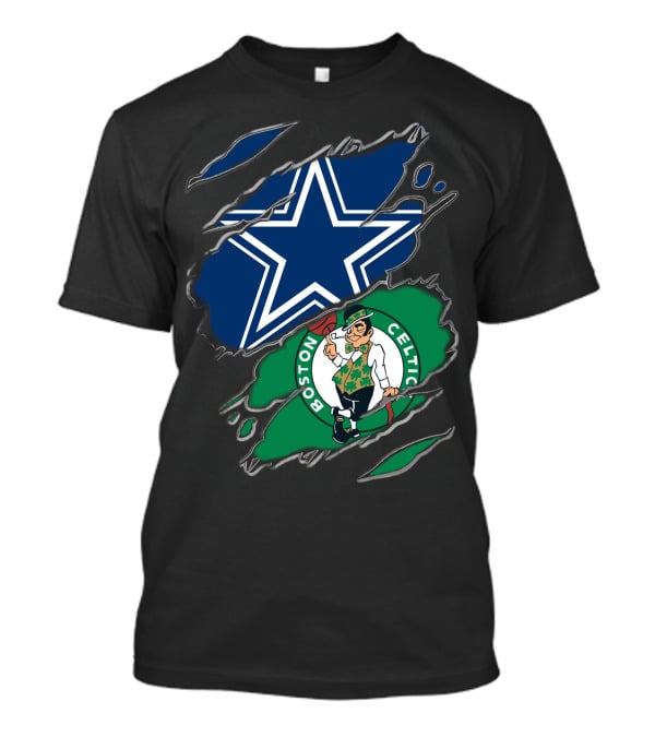 Dallas Cowboys And Boston Celtics Sports Fans Unite T-Shirt