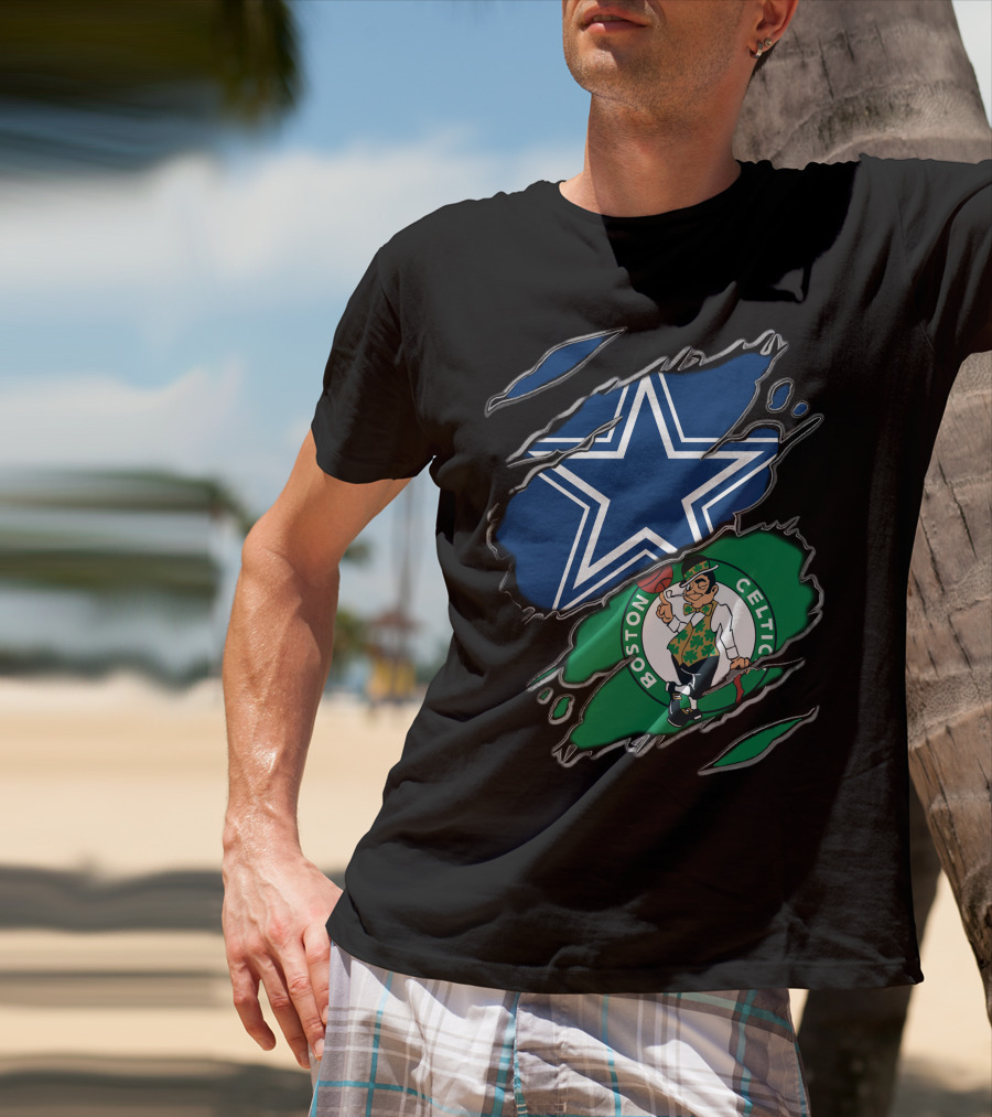 Dallas Cowboys And Boston Celtics Sports Fans Unite T-Shirt